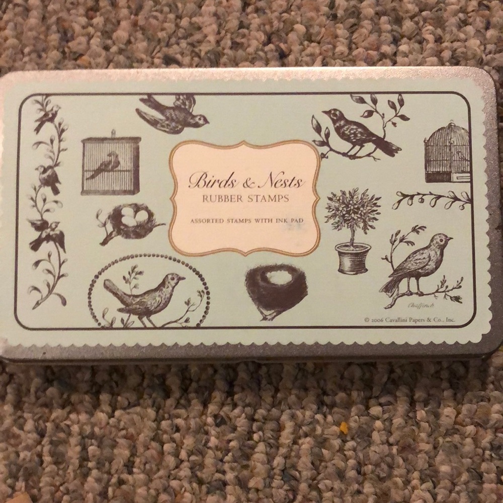 Birds & Nests rubber stamps with ink pad
